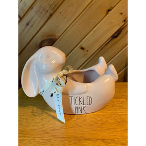 Rae Dunn Tickled Pink Bunny Planter NWT